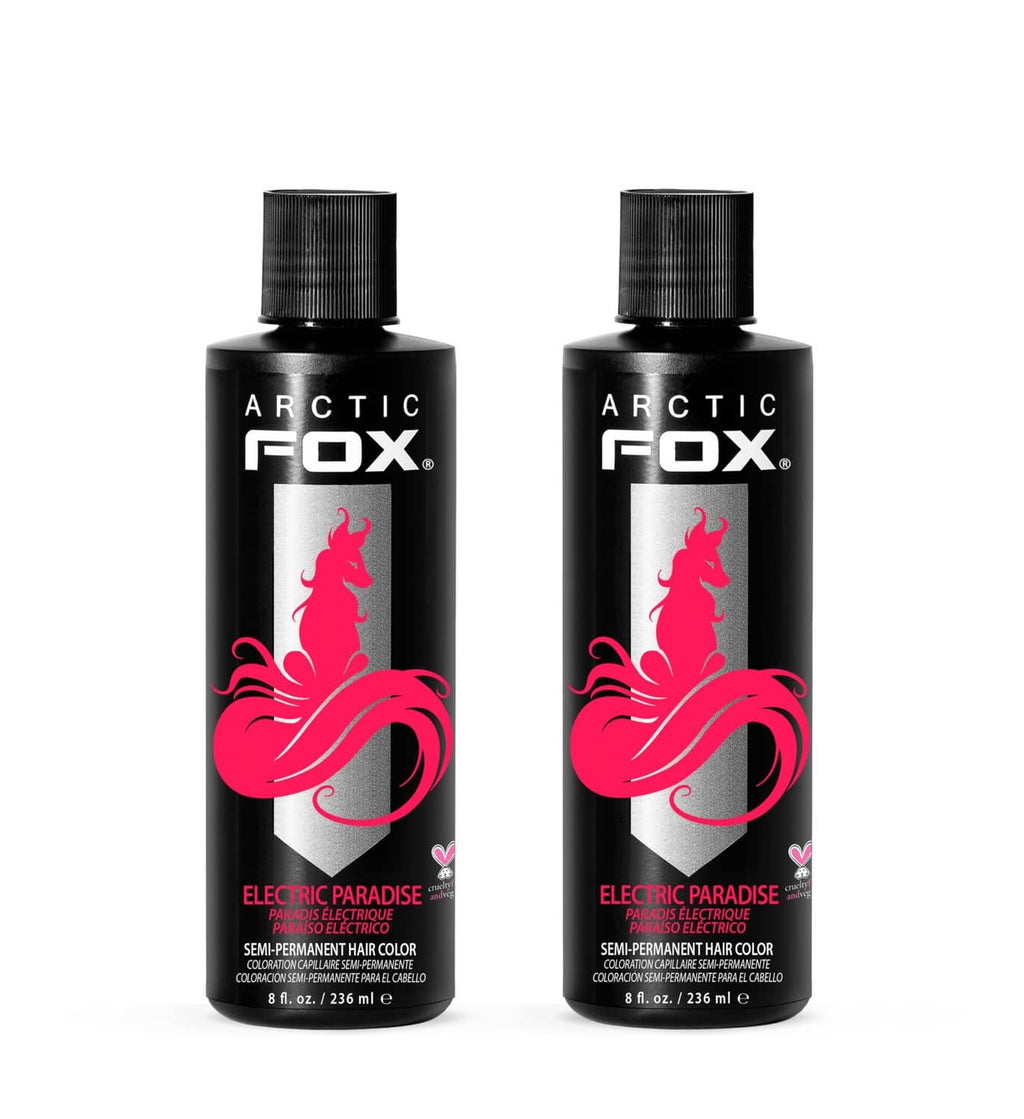ARCTIC FOX semi-permanent hair dye bottles, Electric Paradise pink-red, 2-pack