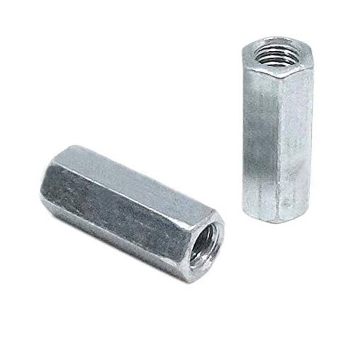 Zinc-plated hex coupling rod with internal threaded hole, M12 x 1.75