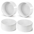 White 4" PVC pipe end caps, round fitting for 4.5" OD pipe (4-pack)