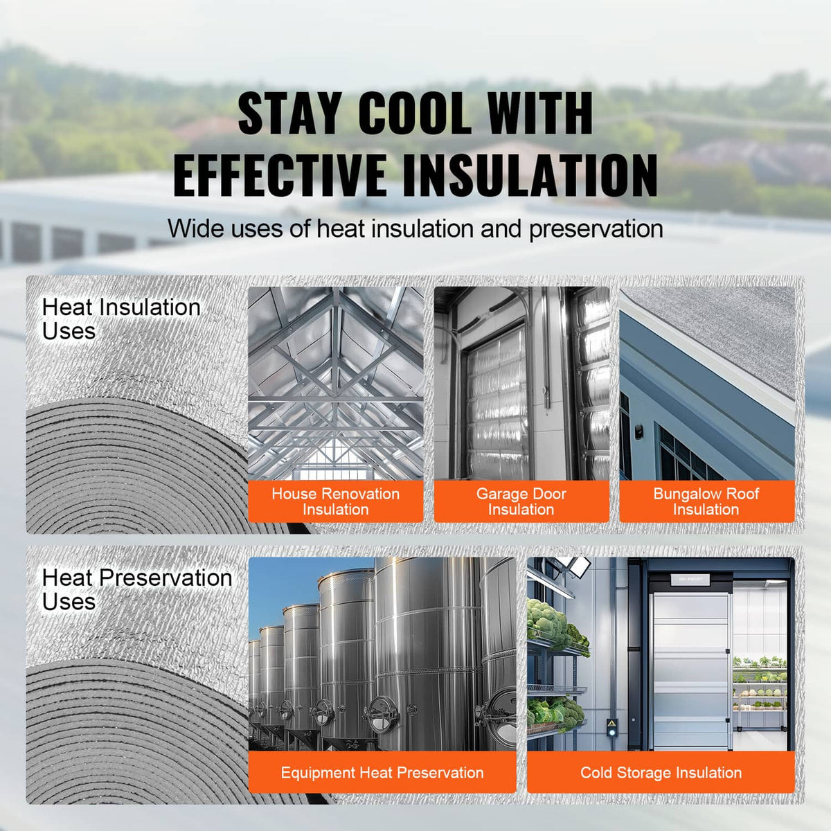 Silver radiant barrier insulation roll and layered insulation panel for heat control