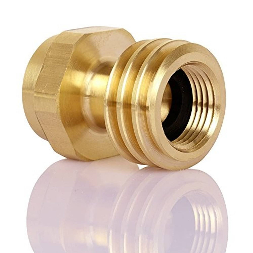 Brass propane adapter with external threads and hexagonal connector base
