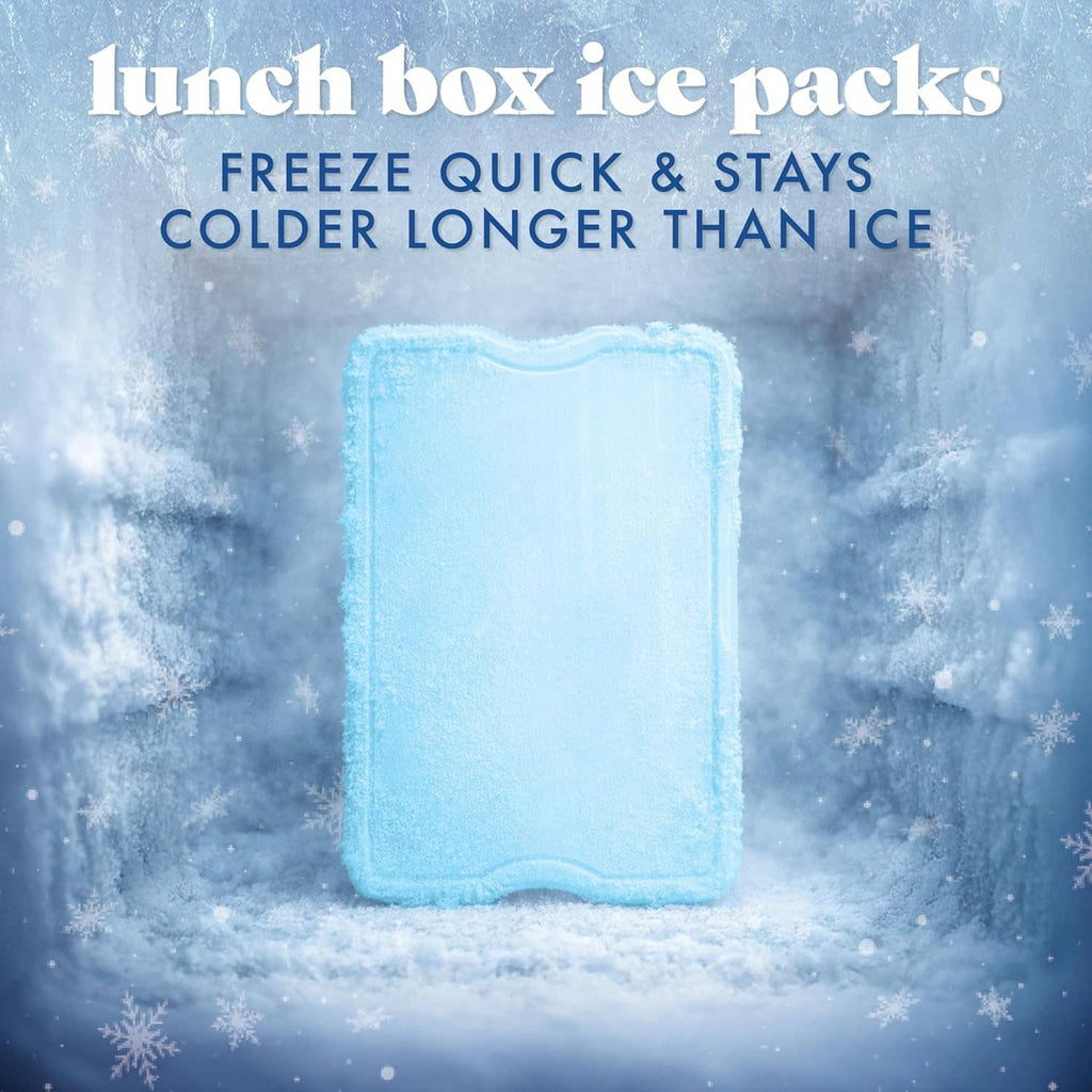 Reusable slim ice pack, light blue rectangular with rounded edges