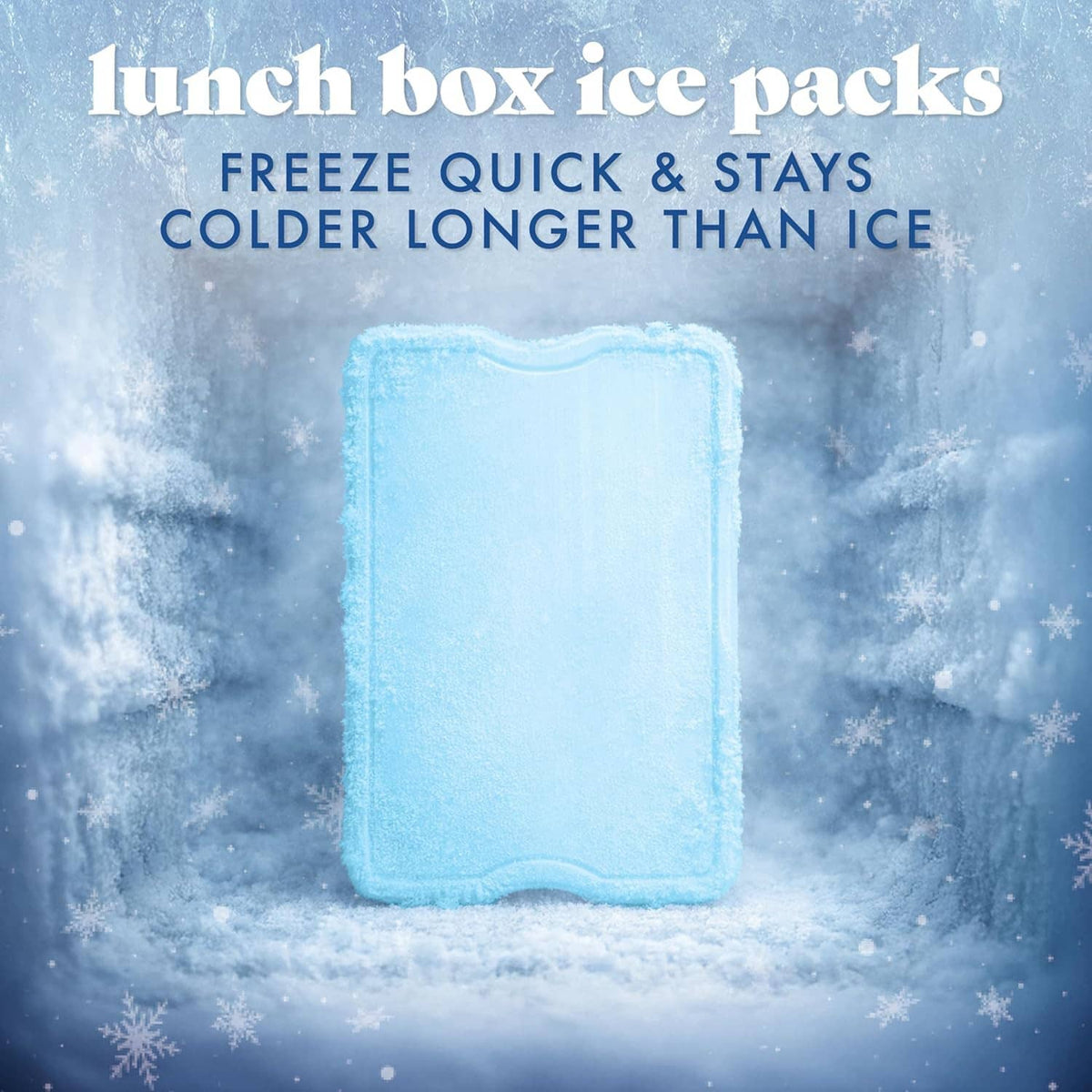 Reusable slim ice pack, light blue rectangular with rounded edges