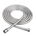 Stainless steel shower hose with coiled metal tubing and two end connectors