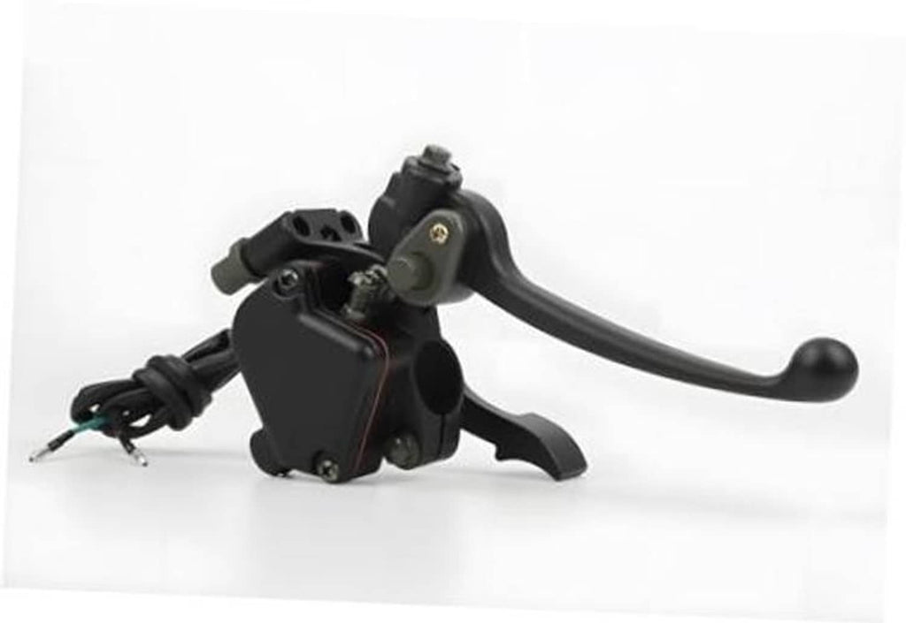 Black thumb throttle control with dual brake levers and wire leads