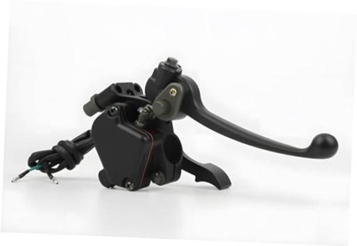 Black thumb throttle control with dual brake levers and wire leads