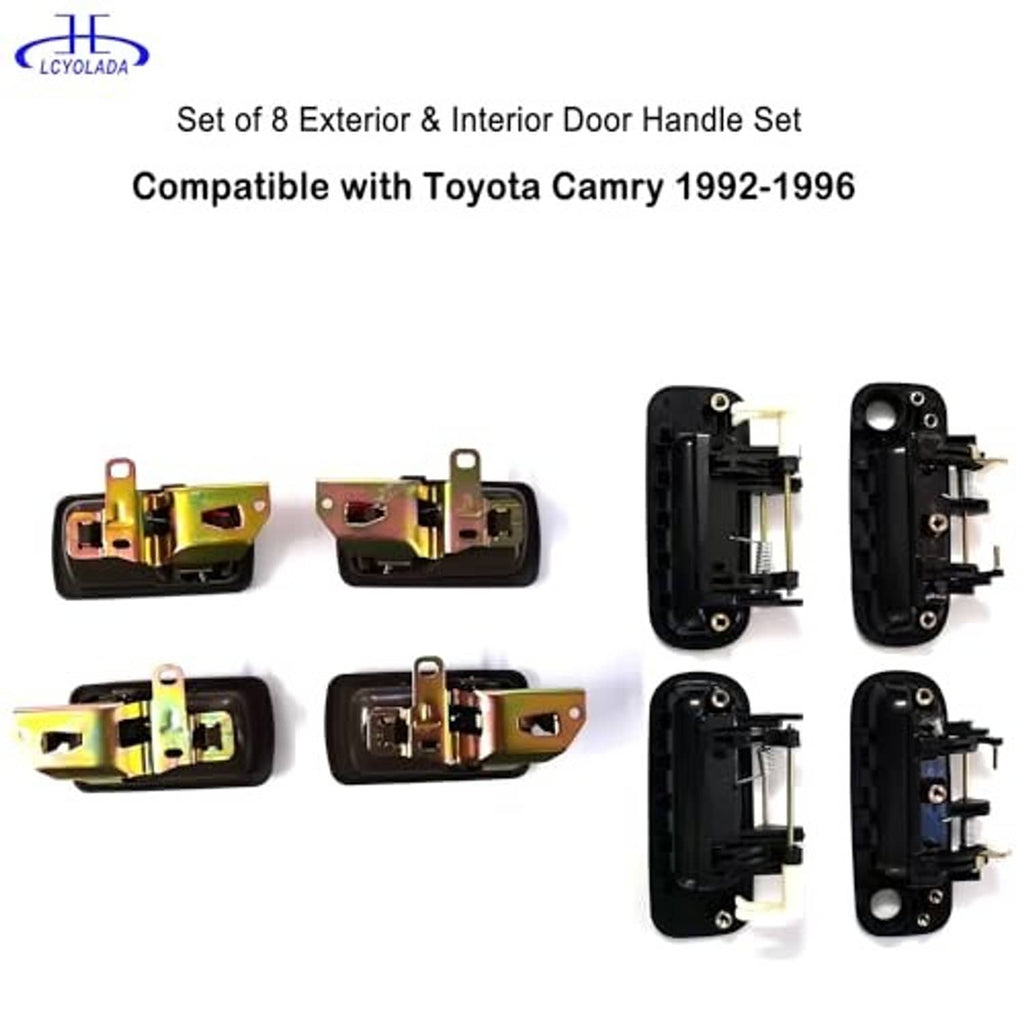 Set of 8 door handle latch mechanisms, showing inner parts in black and gold tones