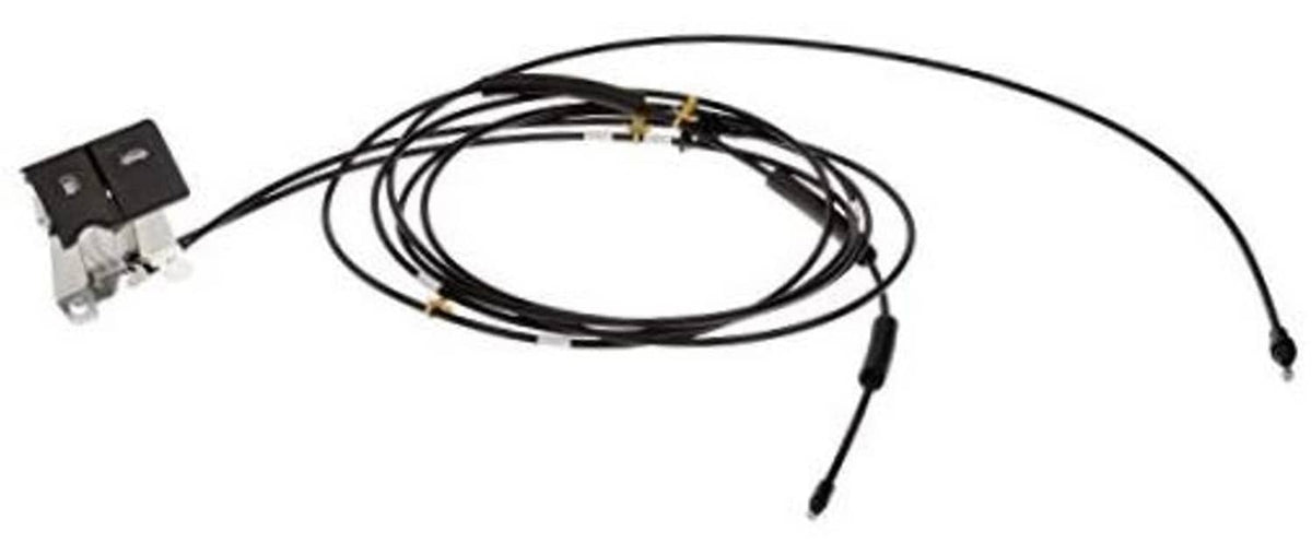 Hood release cable kit with black wire harness and switch connector