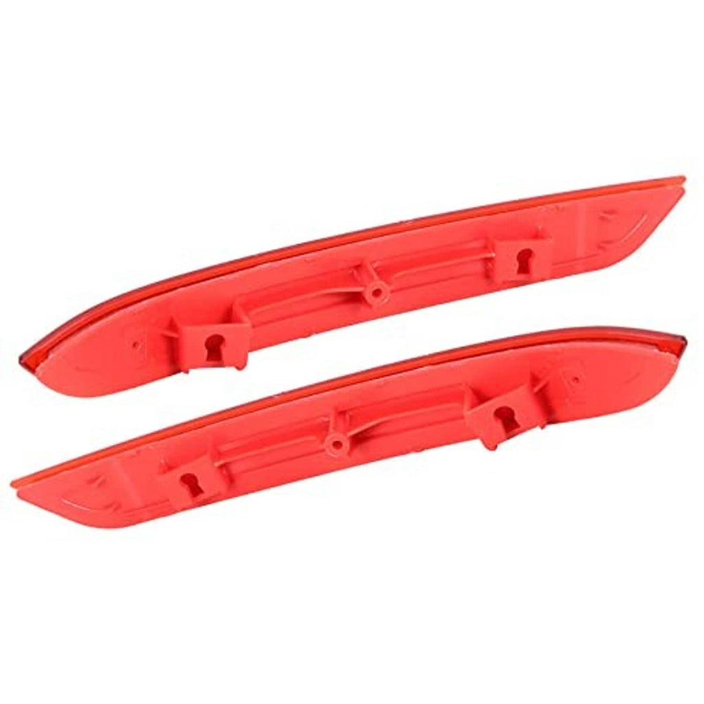 Red reflector lens housings for rear bumper, left and right pair
