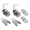 Toolbox tubular cam locks, keyed alike, with two lock cylinders and cam hooks