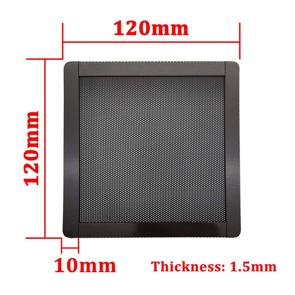 120mm PC fan magnetic dust filter screen, square mesh with 10mm frame; 1.5mm thickness