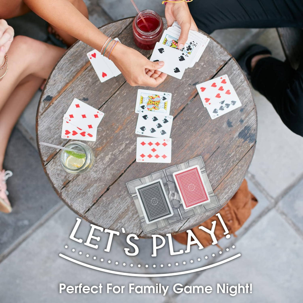 Clear revolving dual-deck card holder with two decks for playing cards