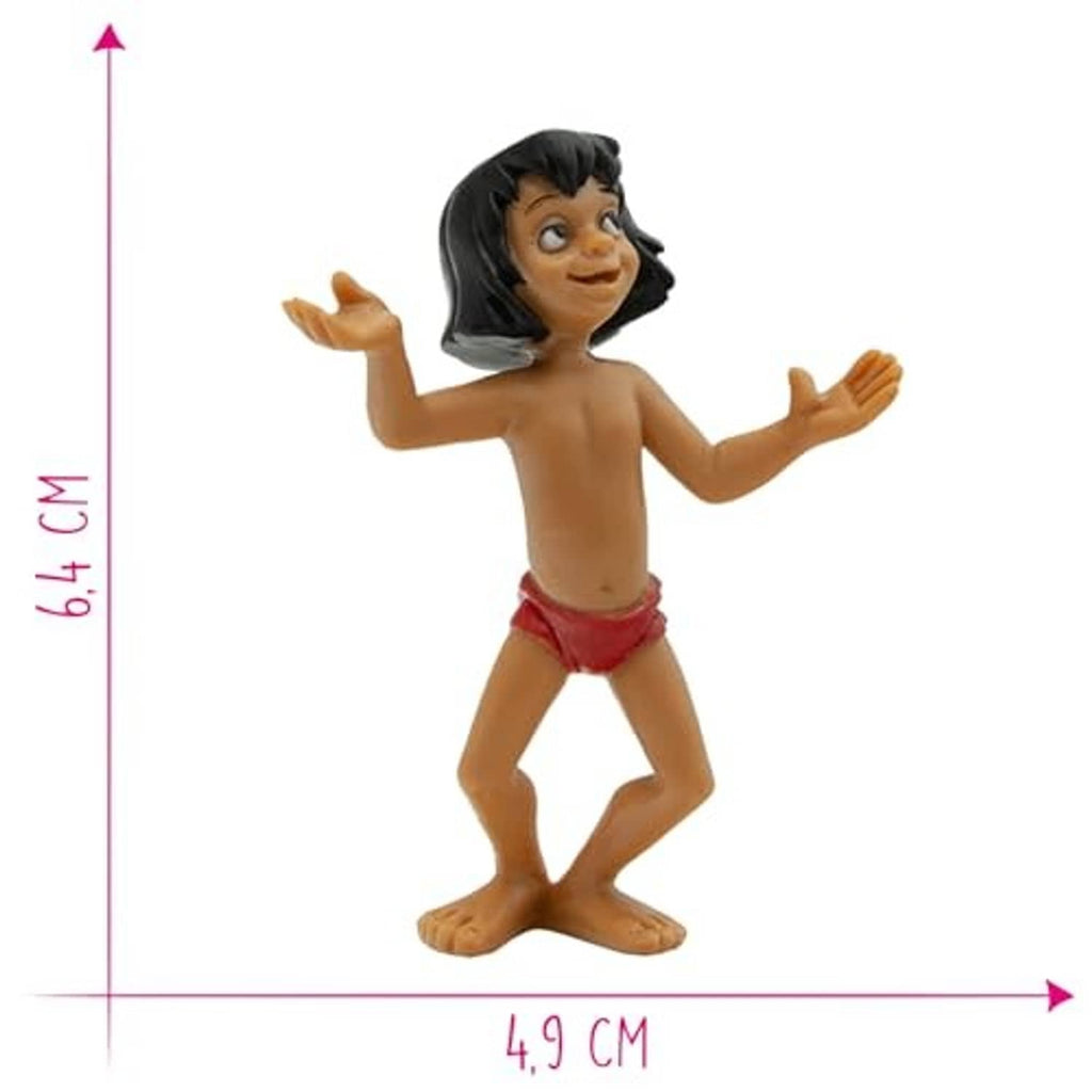 Mowgli hand-painted figurine standing, black hair, red shorts, arms raised