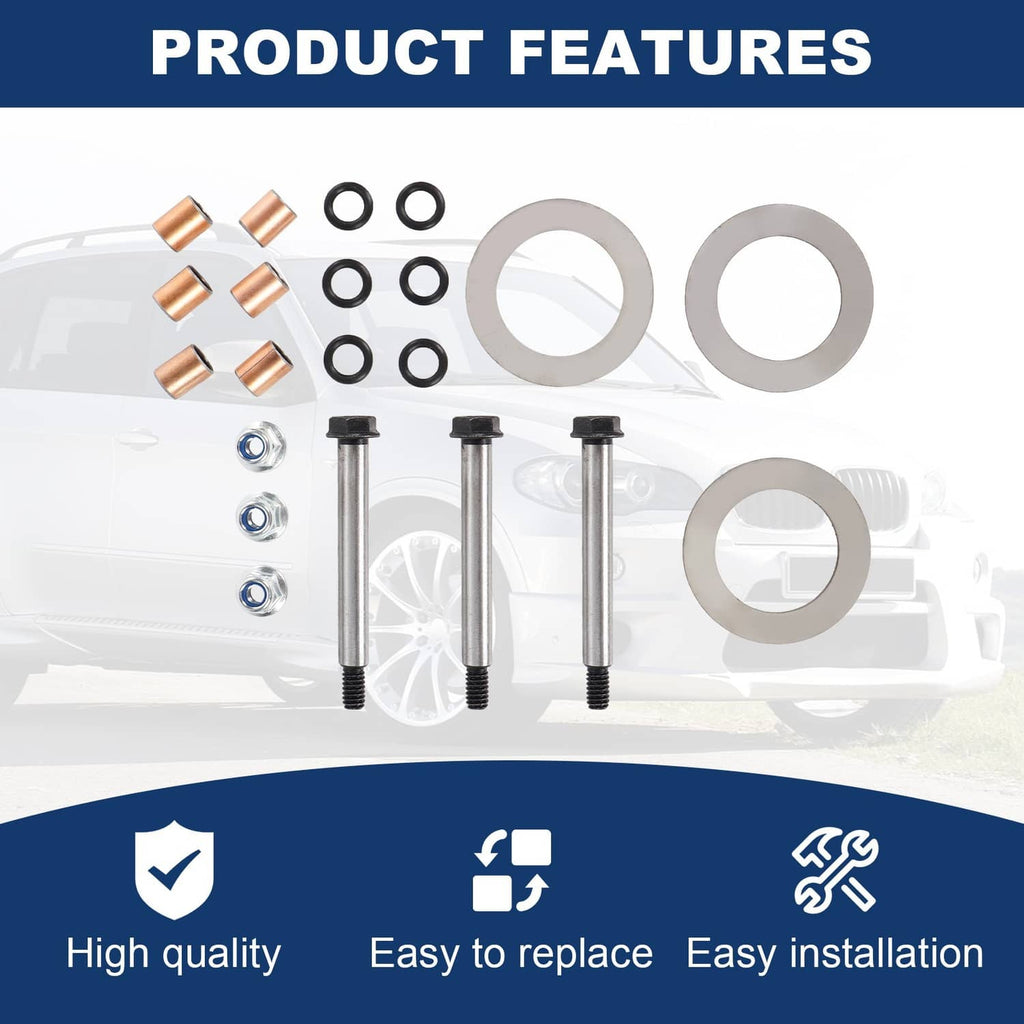 Clutch rebuild kit features with pins, washers, and O-rings arranged over vehicle