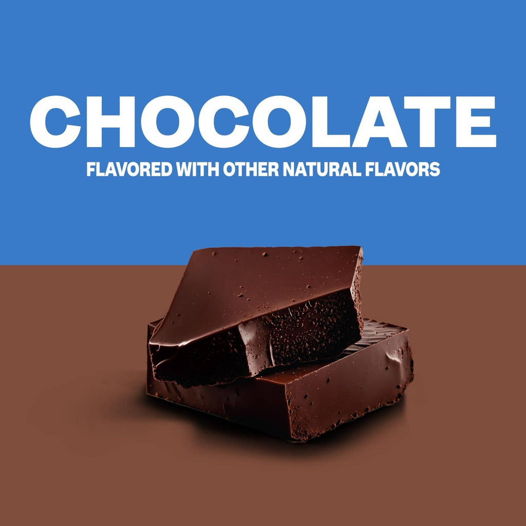 Chocolate flavor graphic with chocolate bar pieces