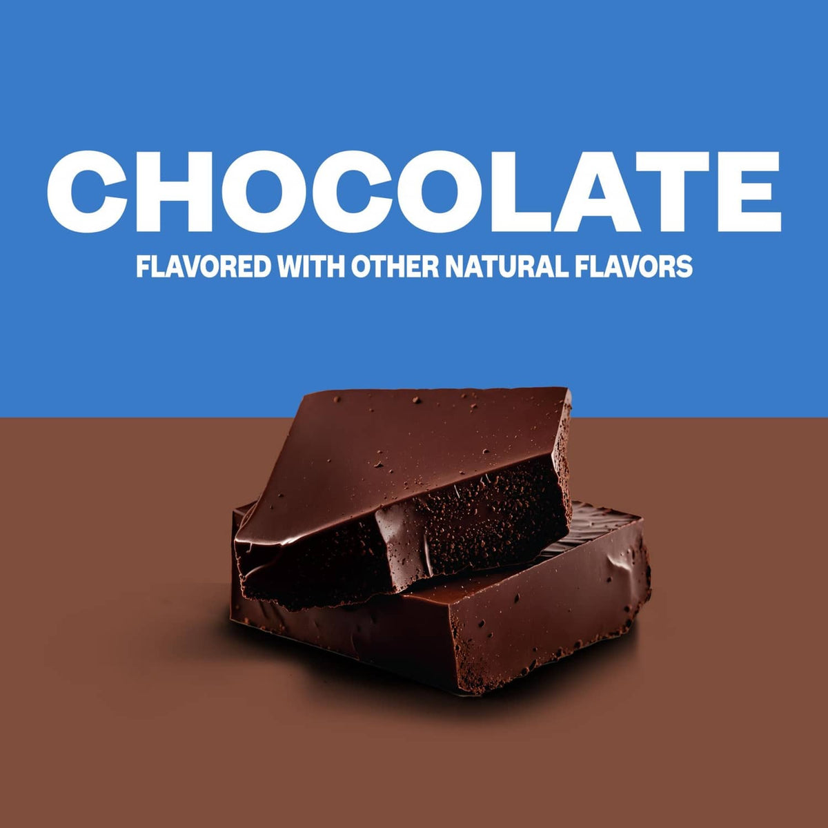 Chocolate flavor graphic with chocolate bar pieces