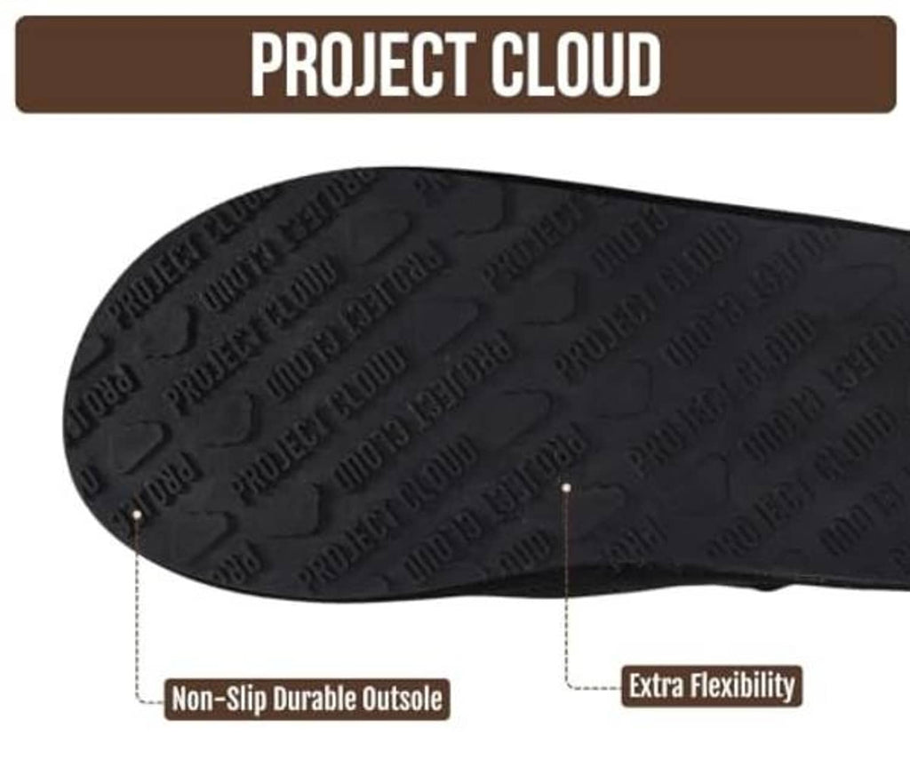 Black rubber outsole for slip-on slippers with non-slip tread pattern
