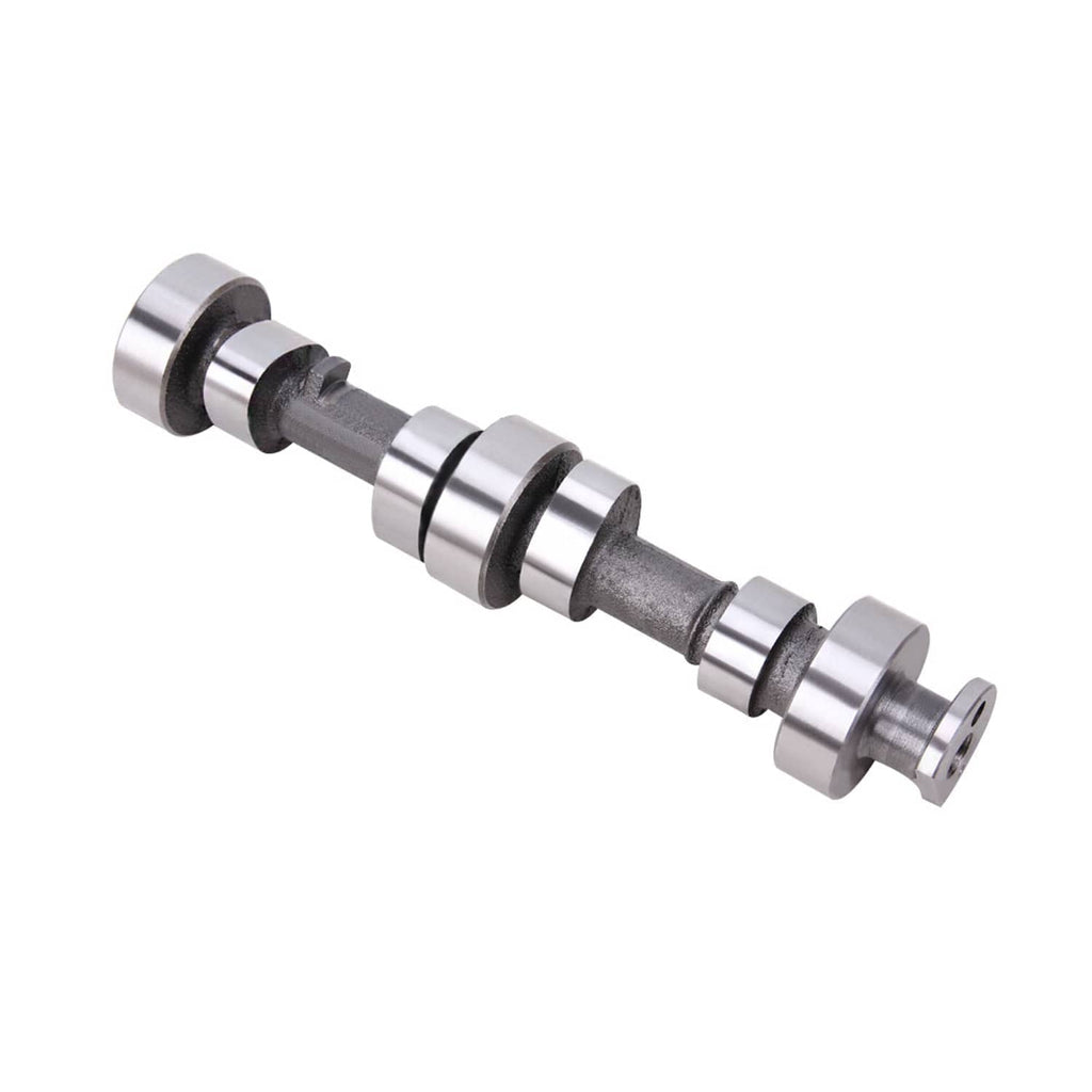 Camshaft with metal lobes and end journals for engine top end