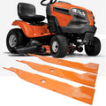 Mower blades 3-pack in orange, metal blades with star-shaped mounting holes