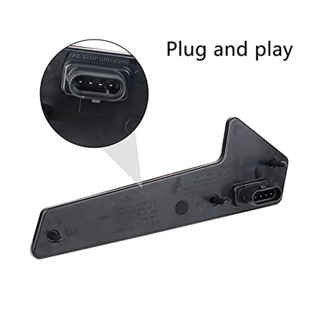 Black plug-and-play wiring connector for LED UTV taillights