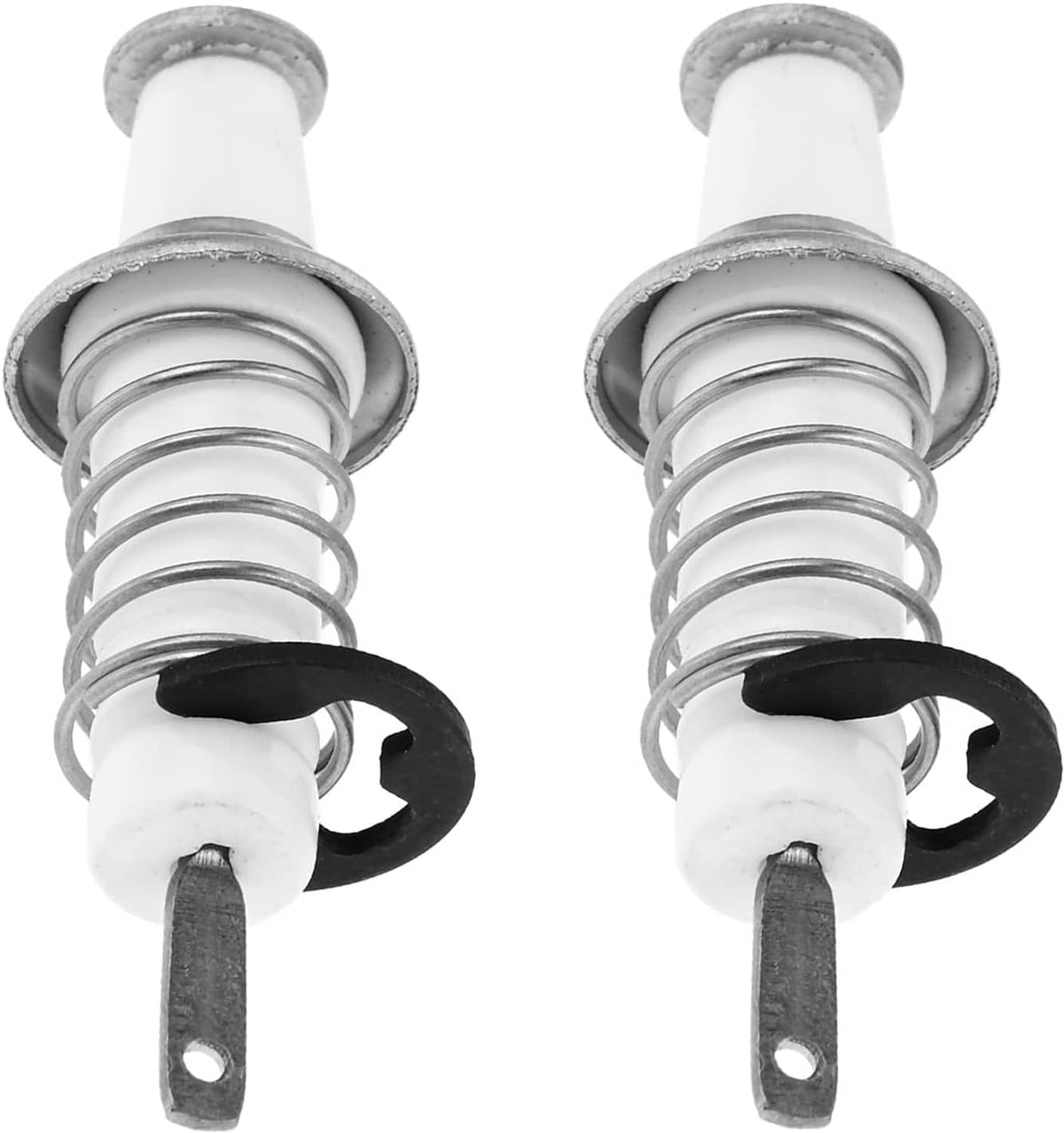 Gas range burner igniter replacement, two metal spring spark electrodes