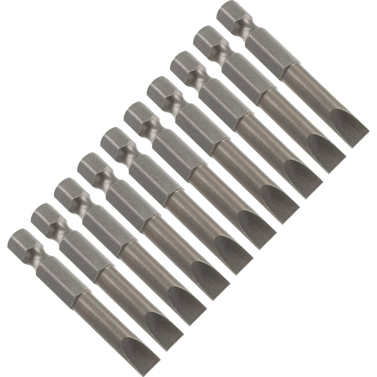 Magnetic flat-head slotted bits, S2 steel, SL6.0, 10-pack