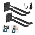 4-pack heavy-duty garage double hooks with matte black mounting plates and two curved bars