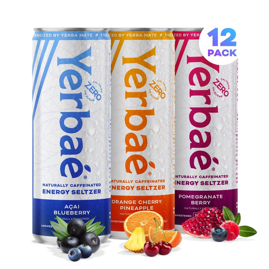 Yerbaé Energy Seltzer variety pack, 12-pack of three flavor cans