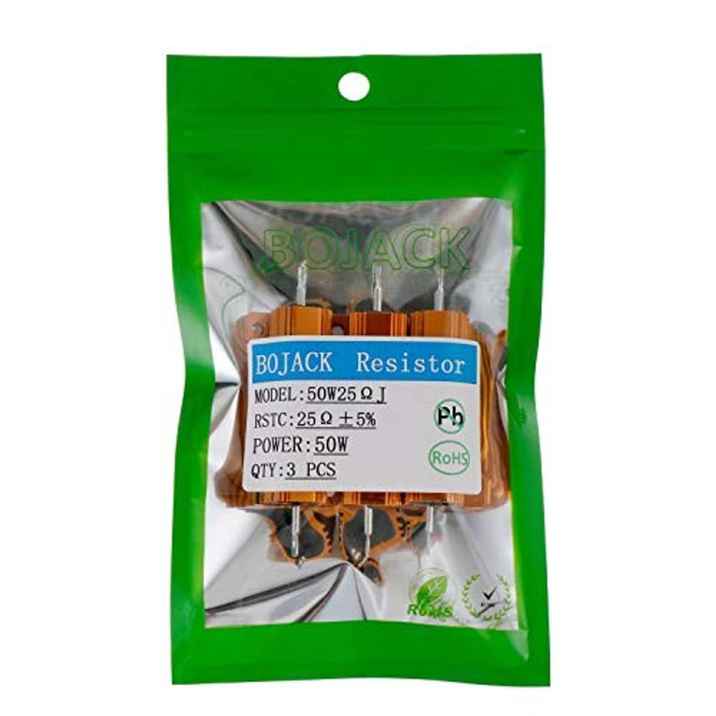 BOJACK 50W 25 ohm wirewound resistors bag, 3 pcs, screw-mount type
