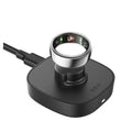 Black smart ring charging dock with attached USB-C cable