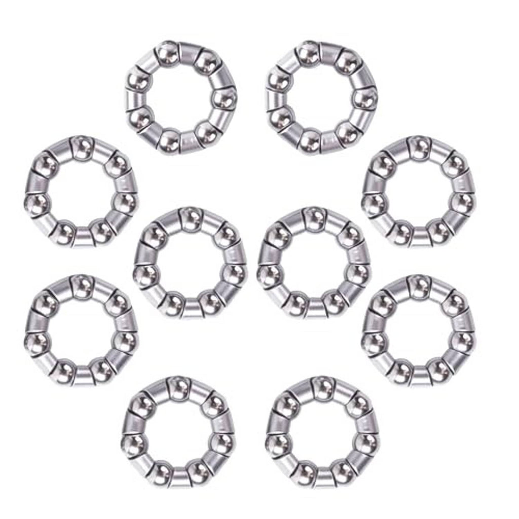 Bicycle hub ball bearing rings set, chrome silver round cages with metal balls