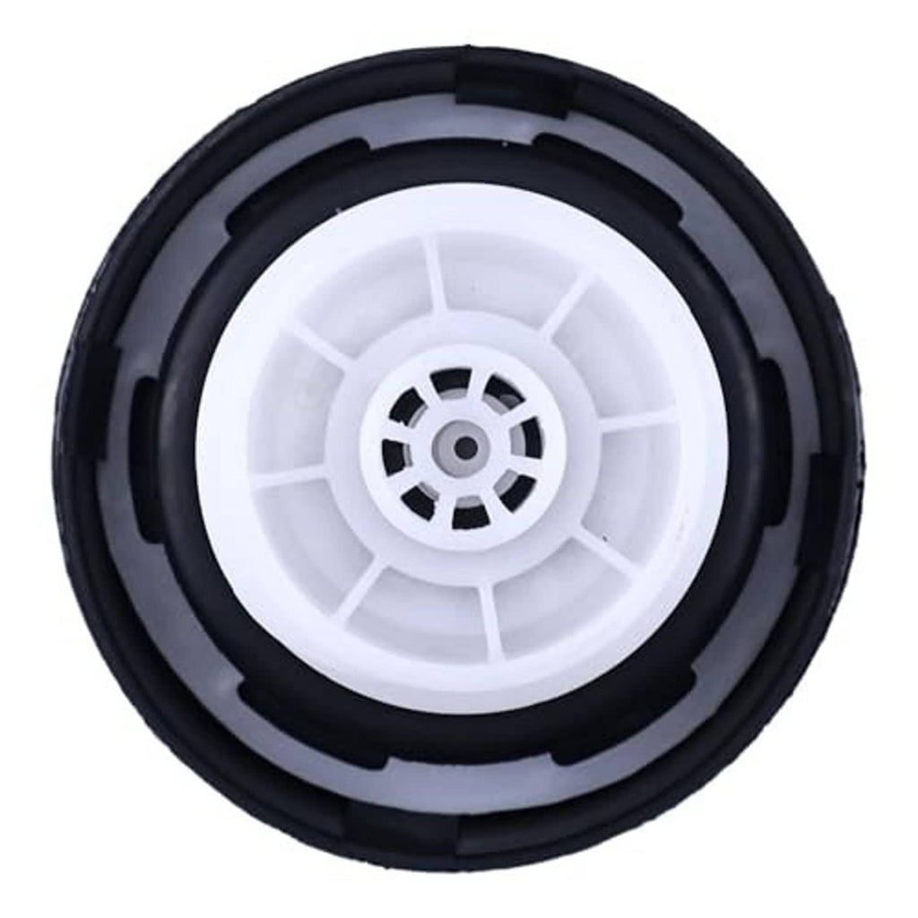 Round fuel tank gas cap with white inner ring and black outer housing