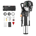 Gas T post driver with included accessory kit and tool parts