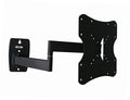 Black full-motion articulating TV wall mount with VESA plate and wall bracket