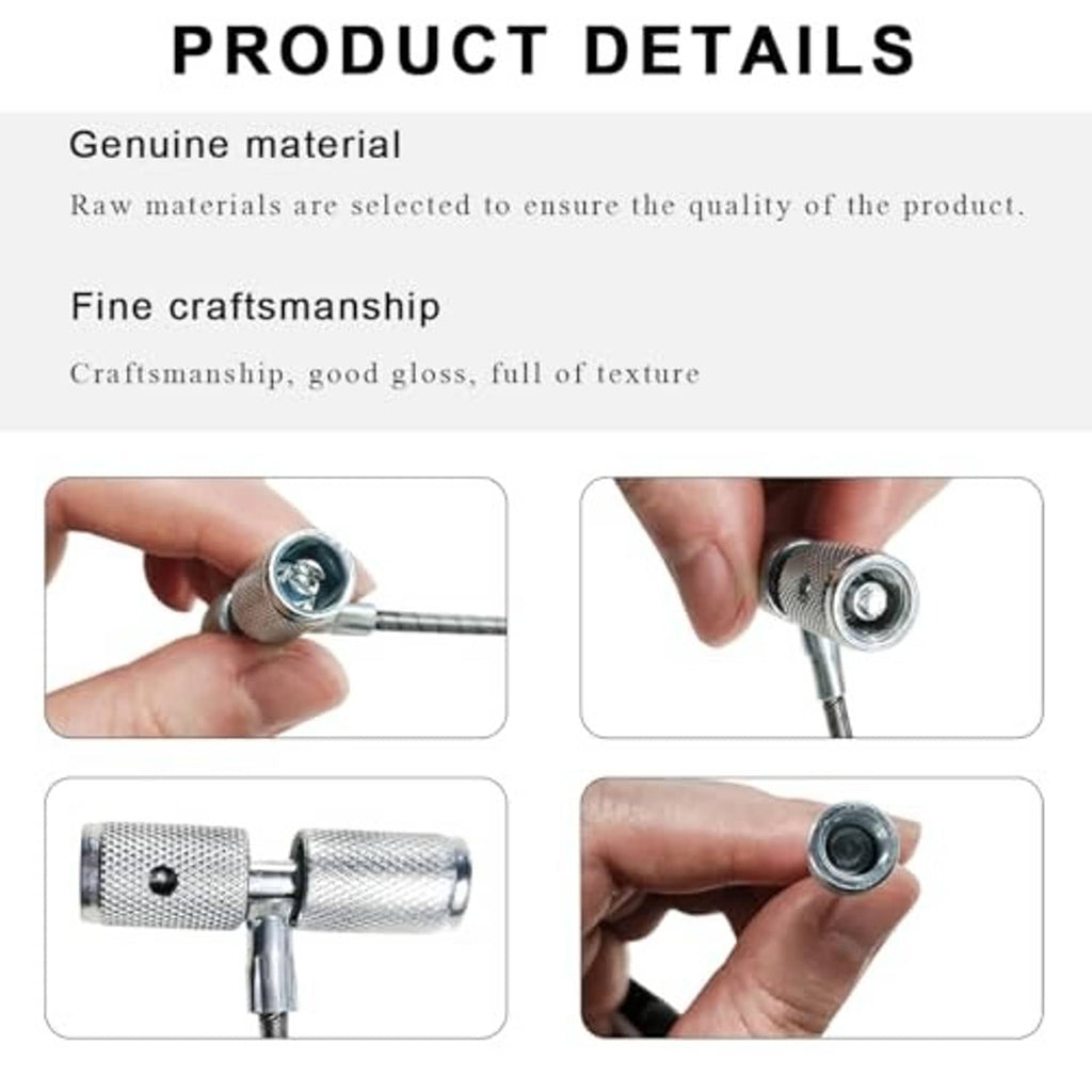 Metal valve puller tool head with textured knurled grip and threaded socket