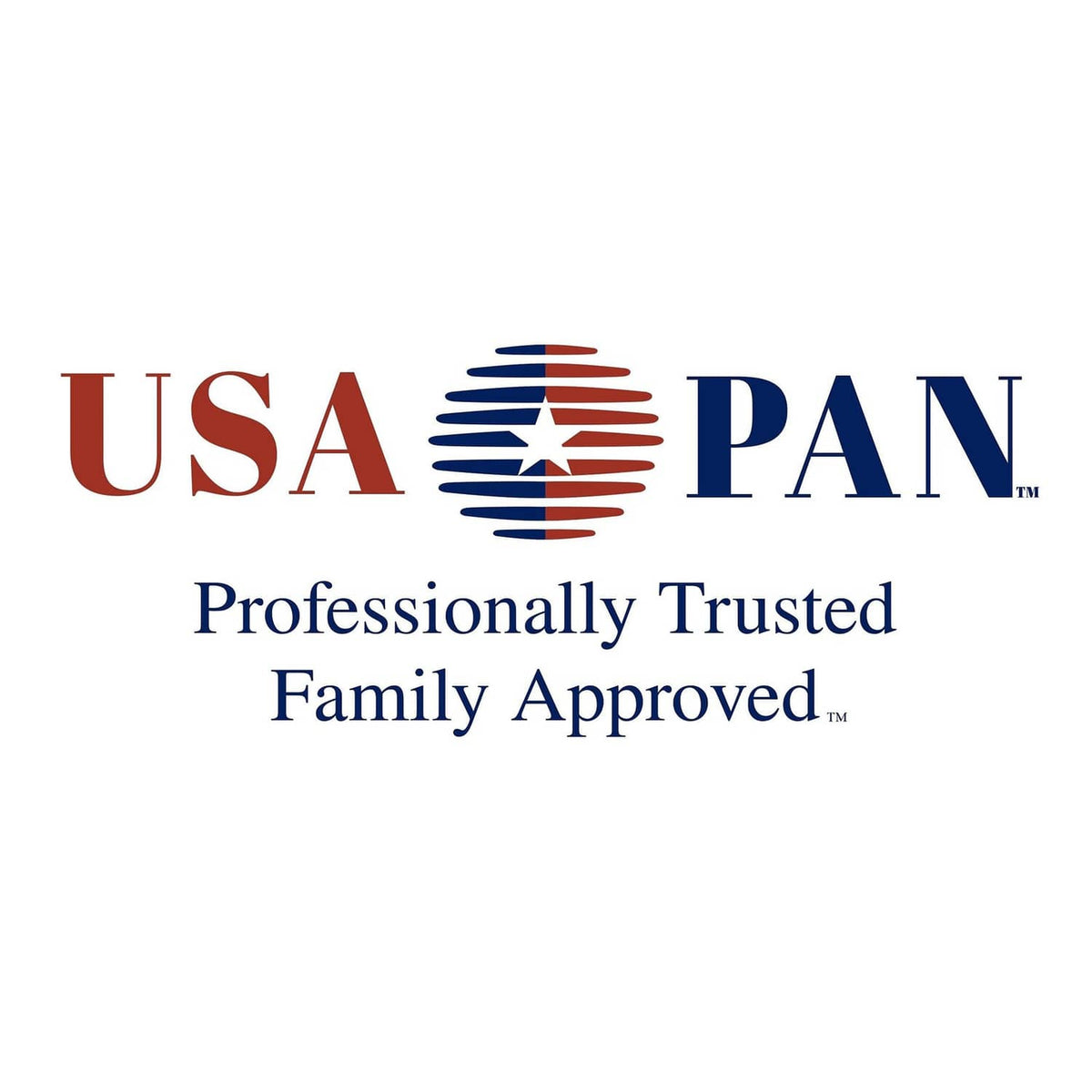 USA Pan logo with “Professionally Trusted” and “Family Approved”