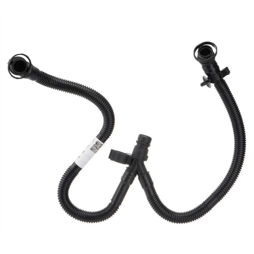 PCV oil separator valve vent hose set with black flexible tubes and hose connectors