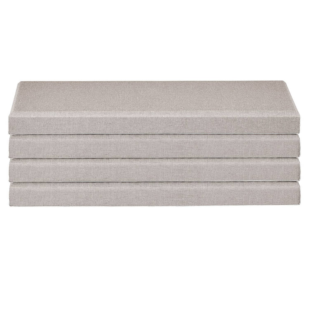 Stacked light-gray self-adhesive acoustic wall panels, rectangular, 2 in thick
