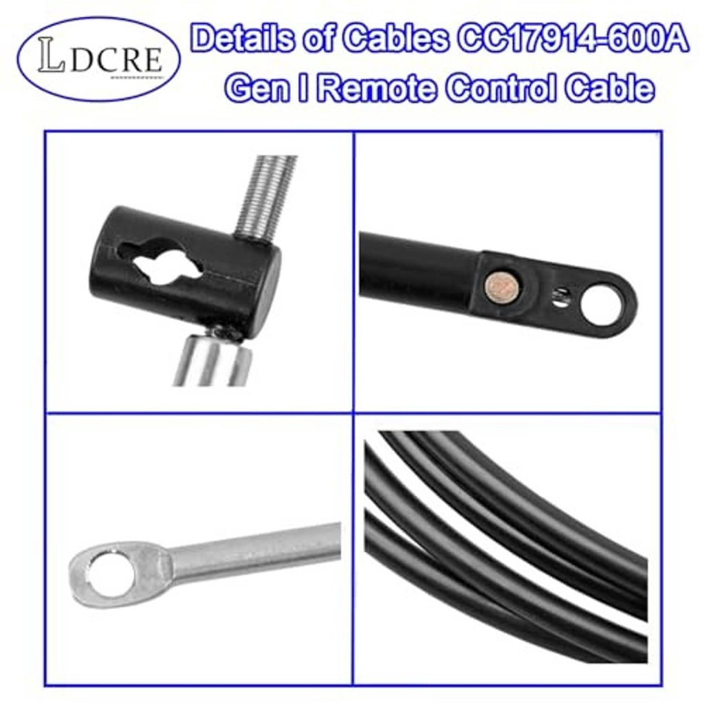 Boat remote control cable detail: black connectors, metal rods, and cable housings