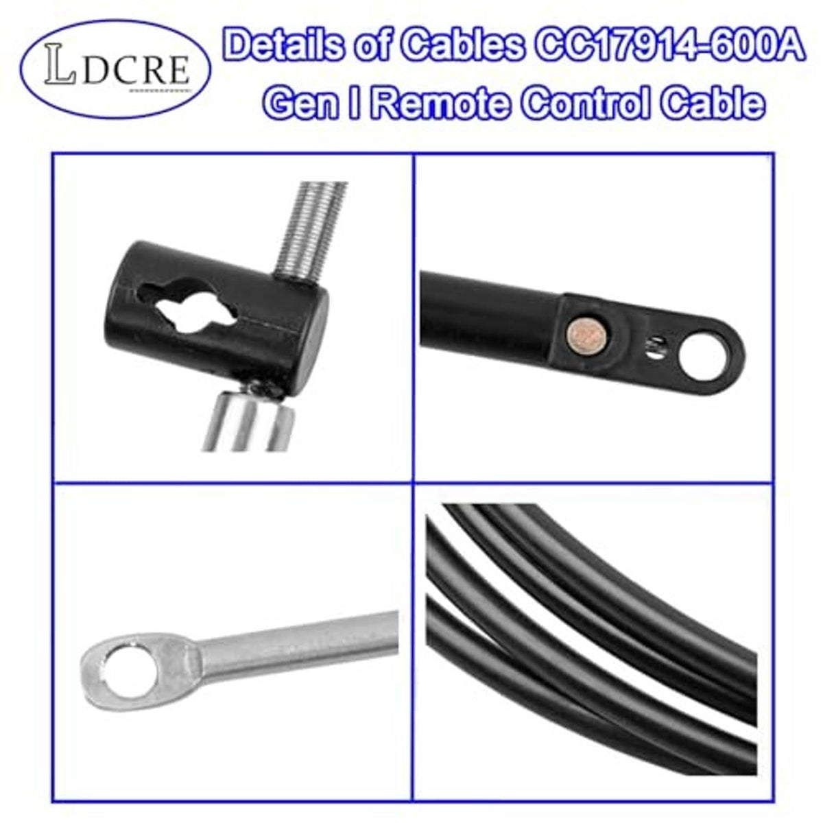 Boat remote control cable detail: black connectors, metal rods, and cable housings