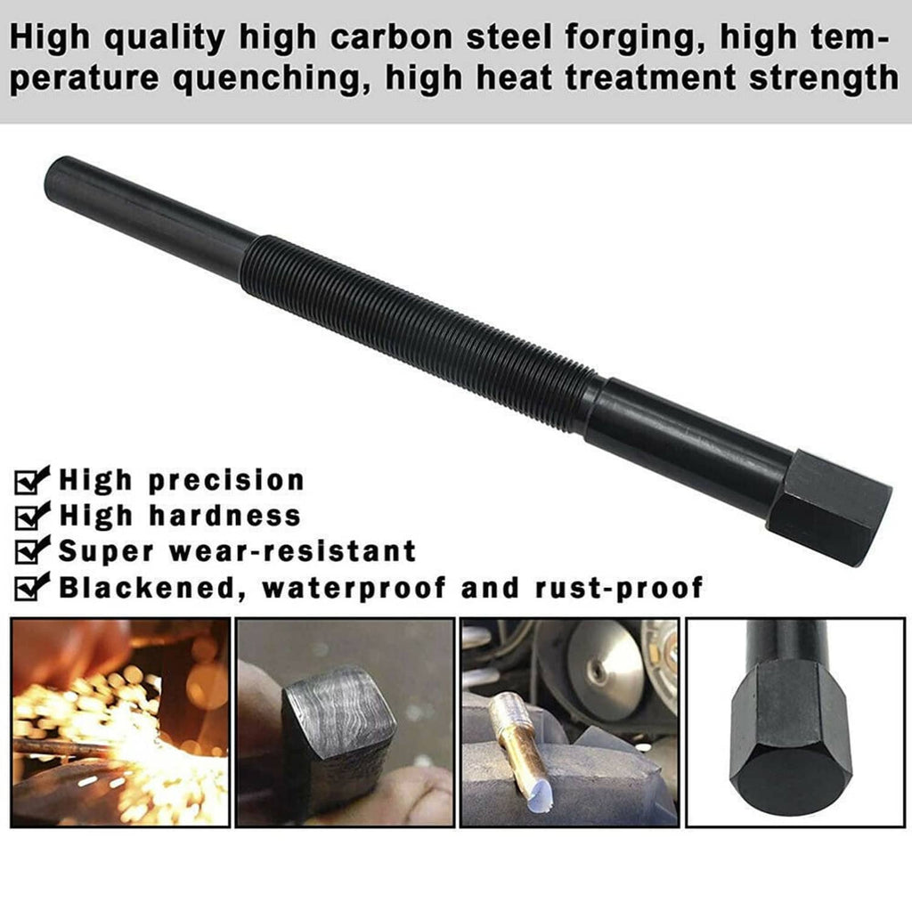 Clutch puller remover tool made of black forged steel with hex head