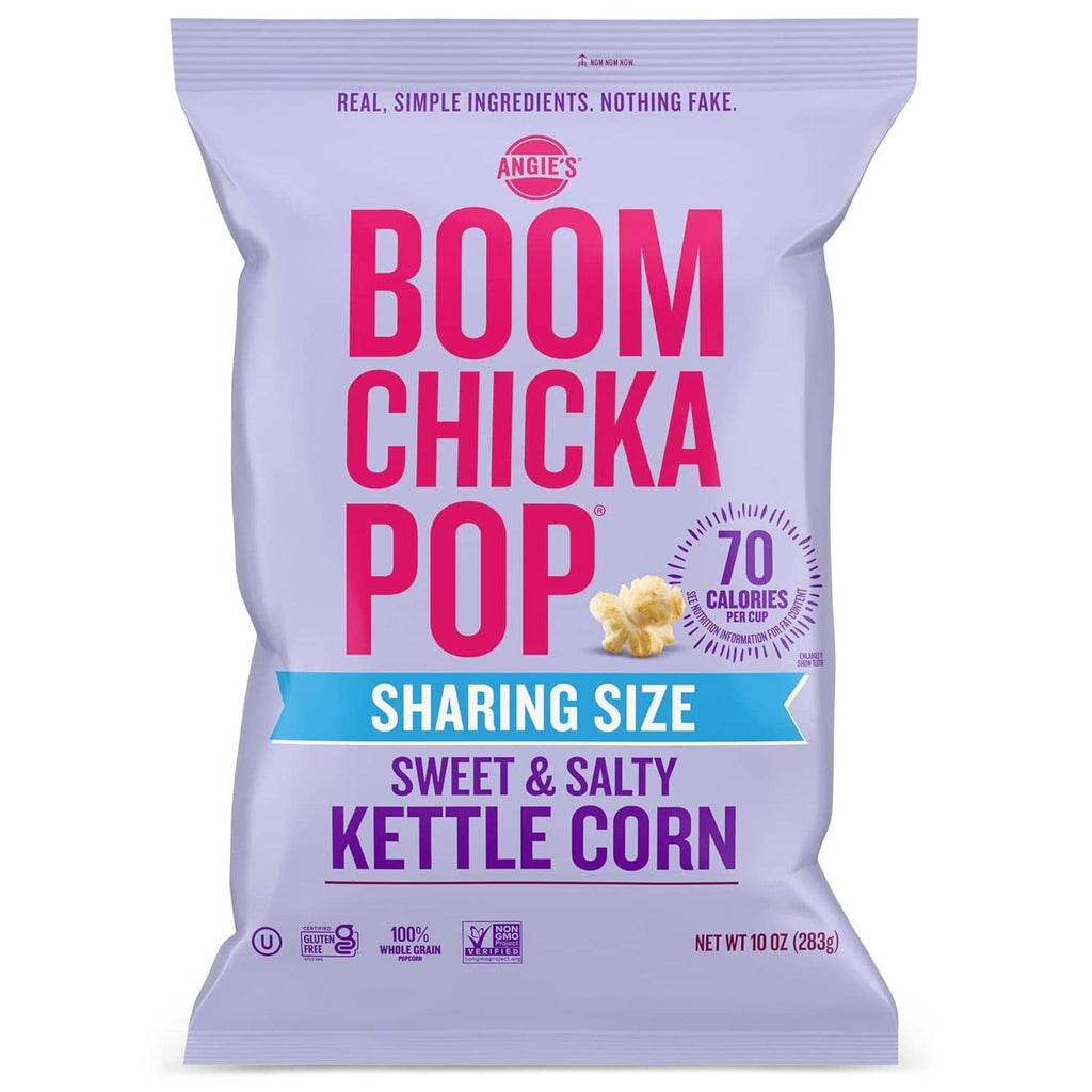 Gluten-free sweet and salty kettle corn popcorn bag, sharing size