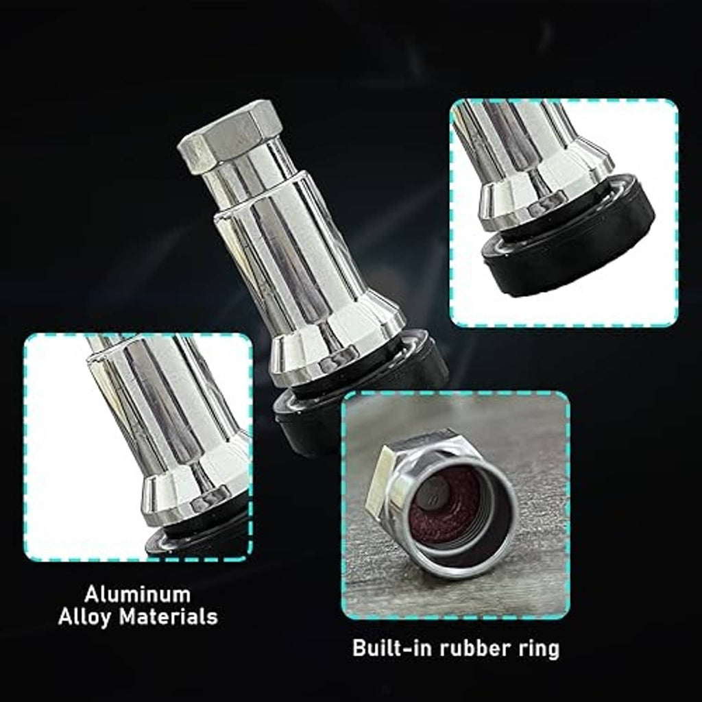 Chrome valve stem covers with built-in rubber ring and aluminum alloy material