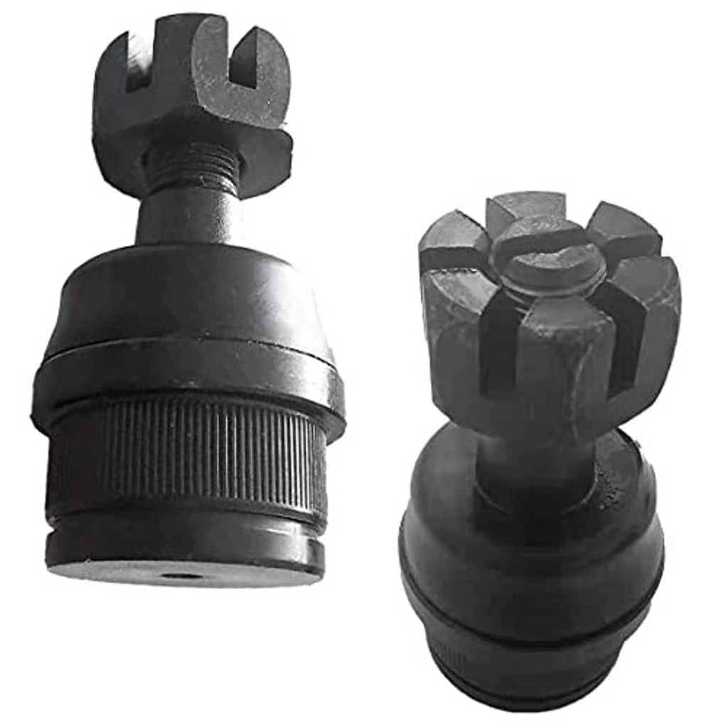 Pair of black ball joints with split clamp top and threaded stud ends