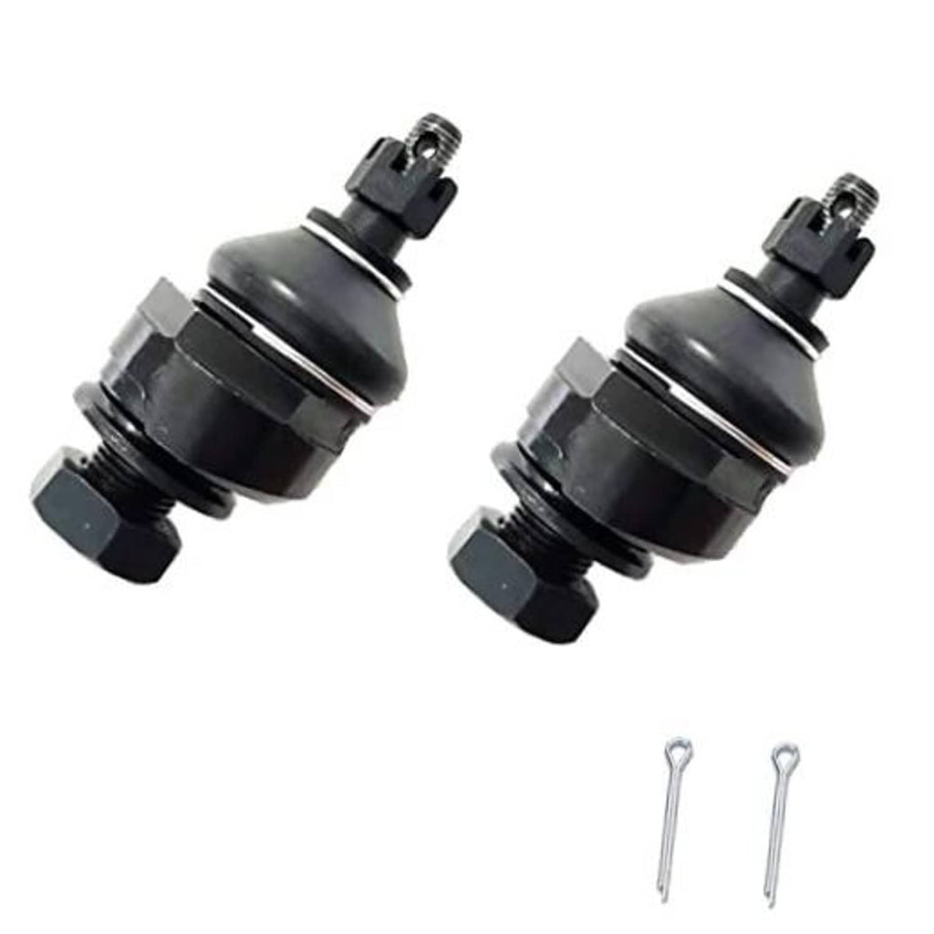 Front upper ball joint kit: two black ball joints with mounting pins