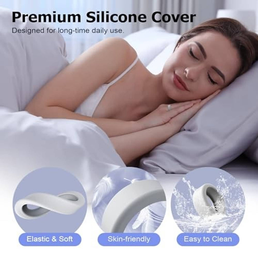 Light gray premium silicone ring cover with smooth finish and circular opening
