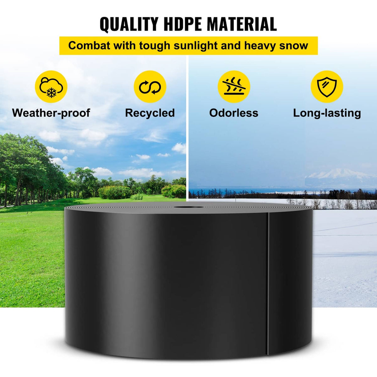Black landscape edging strip with smooth finish for outdoor, weatherproof edging