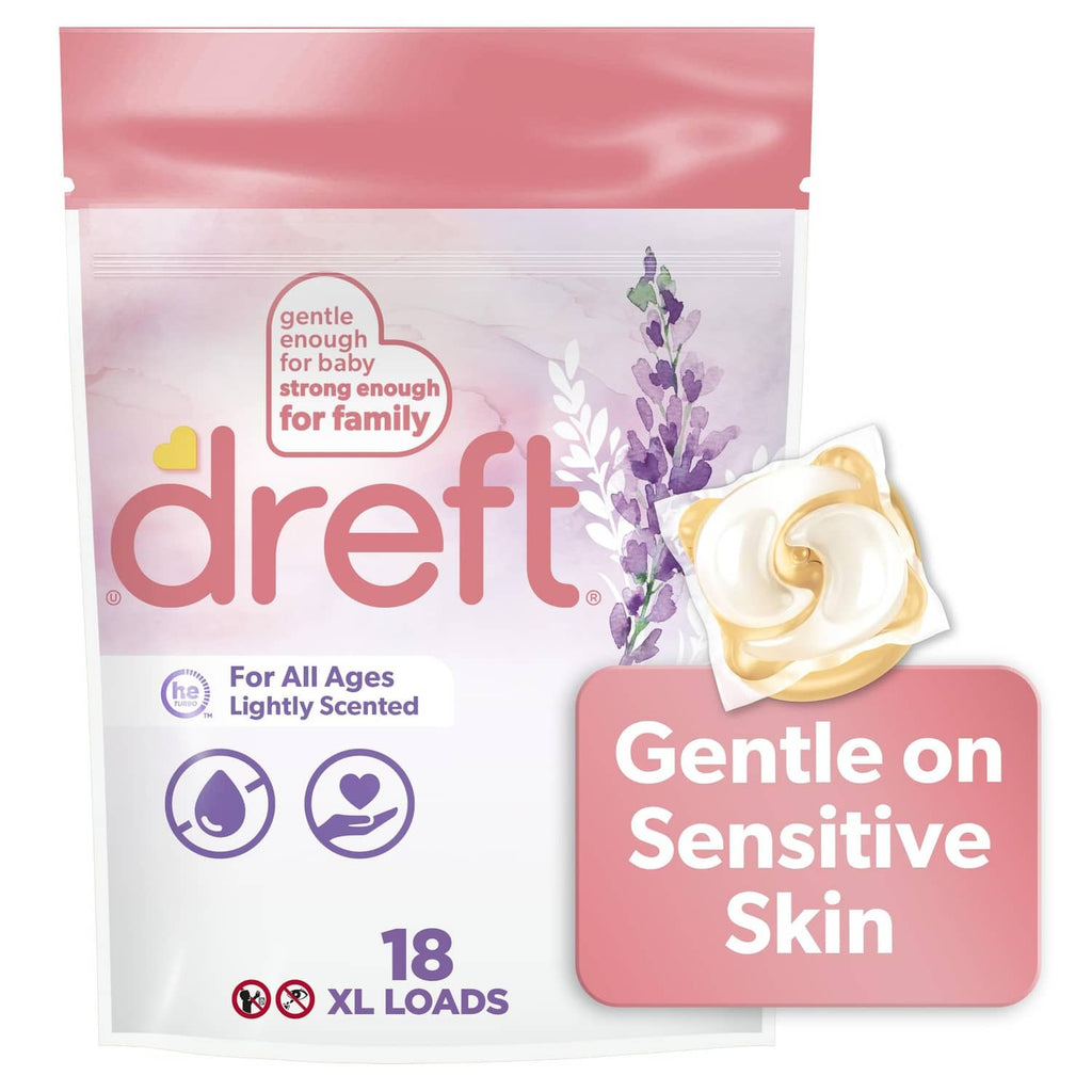 Dreft gentle on sensitive skin lightly scented lavender detergent refill bag