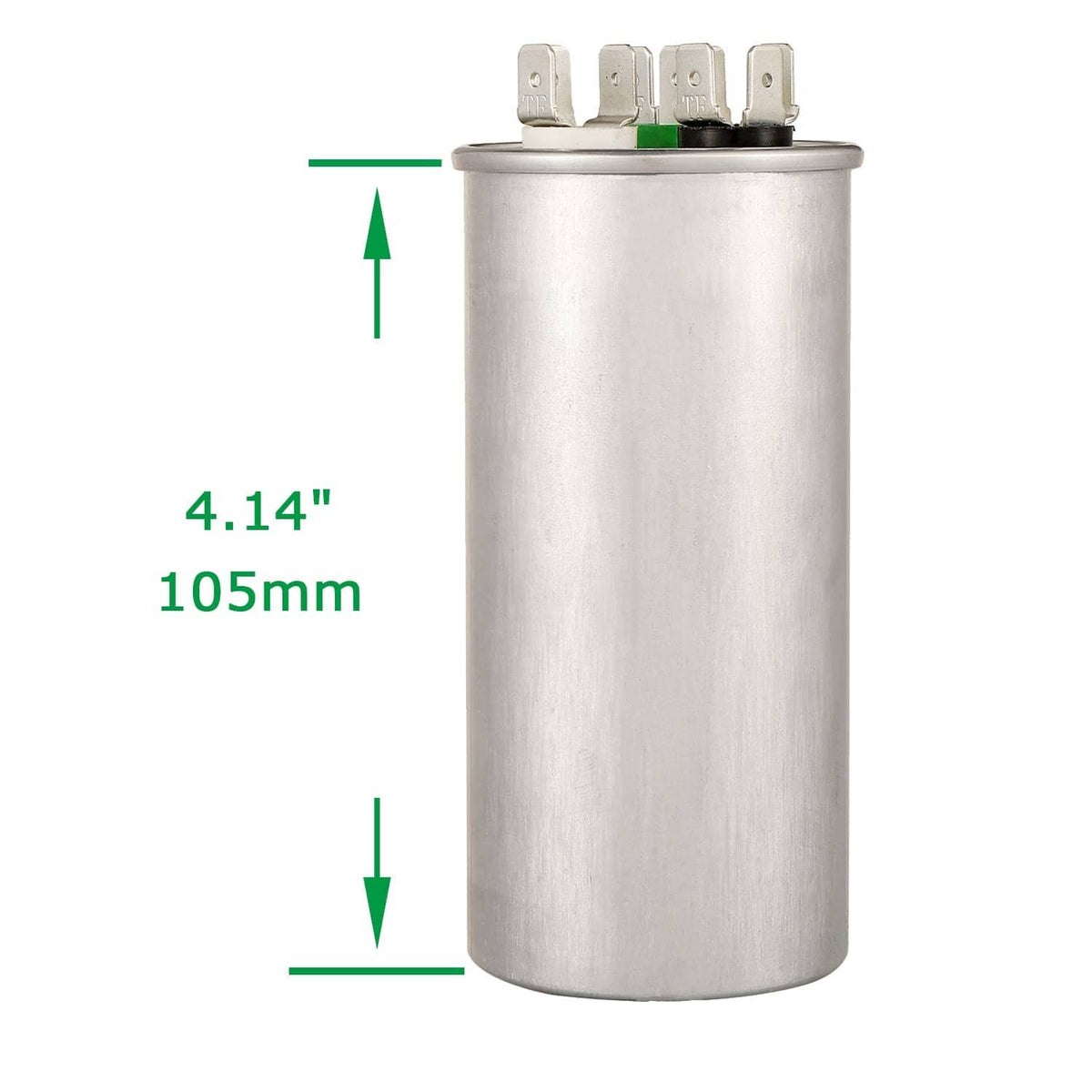 Aluminum motor capacitor can, Sigandg, 105mm height, metal top terminals