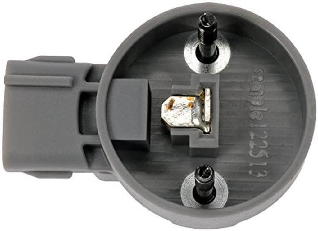Engine camshaft position sensor with exposed electrical contacts and round gray mount